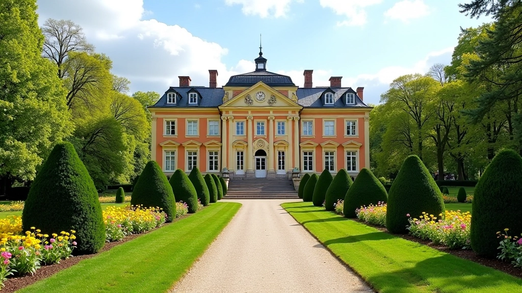 Rundāle Palace ornate exterior with elegant gardens and classical architecture