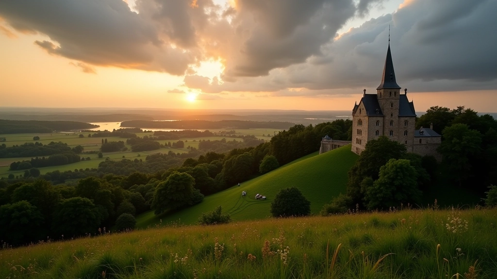 Beautiful Latvian countryside with historic architecture and natural landscape